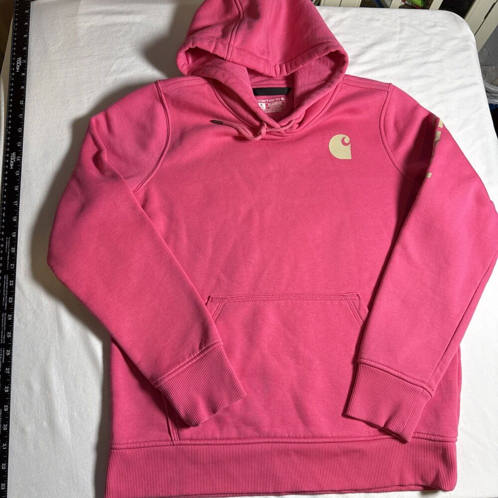 Carhartt Women's Pink Relaxed Fit Pullover Hoodie Sweatshirt - M